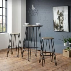 Brand new ๐ Julian Bowen Dalston Set of 2 Round Bar Stools โ
