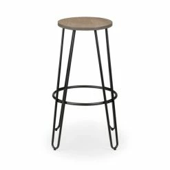 Brand new 🛒 Julian Bowen Dalston Set of 2 Round Bar Stools ⌛ -Julian Bowen Sales Store 30794217 alt02