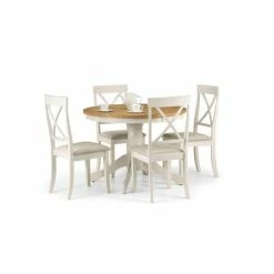 New 💯 Julian Bowen Davenport Round Pedestal Dining Table with 4 Dining Chairs 👍 9 New 💯 Julian Bowen Davenport Round Pedestal Dining Table with 4 Dining Chairs 👍 -Julian Bowen Sales Store 30794219 alt03