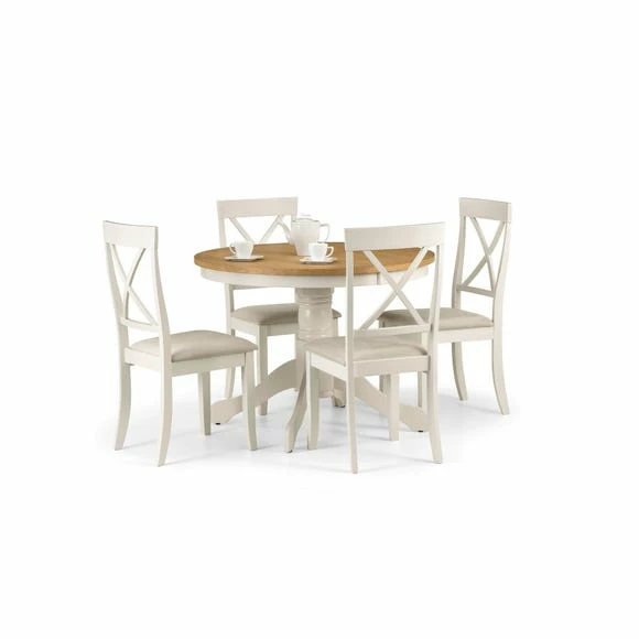 New 💯 Julian Bowen Davenport Round Pedestal Dining Table with 4 Dining Chairs 👍 6 New 💯 Julian Bowen Davenport Round Pedestal Dining Table with 4 Dining Chairs 👍 - Image 4