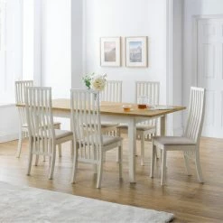 Hot Sale โ๏ธ Julian Bowen Davenport Extendable Dining Table with 6 Vermont Chairs โ๏ธ