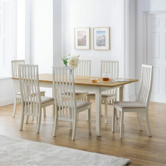 Hot Sale ✔️ Julian Bowen Davenport Extendable Dining Table with 6 Vermont Chairs ✔️ 3 Hot Sale ✔️ Julian Bowen Davenport Extendable Dining Table with 6 Vermont Chairs ✔️