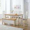 Cheap 👏 Julian Bowen Davenport Rectangular Dining Table with 1 Bench with 4 Vermont Chairs ❤️ -Julian Bowen Sales Store 30794222