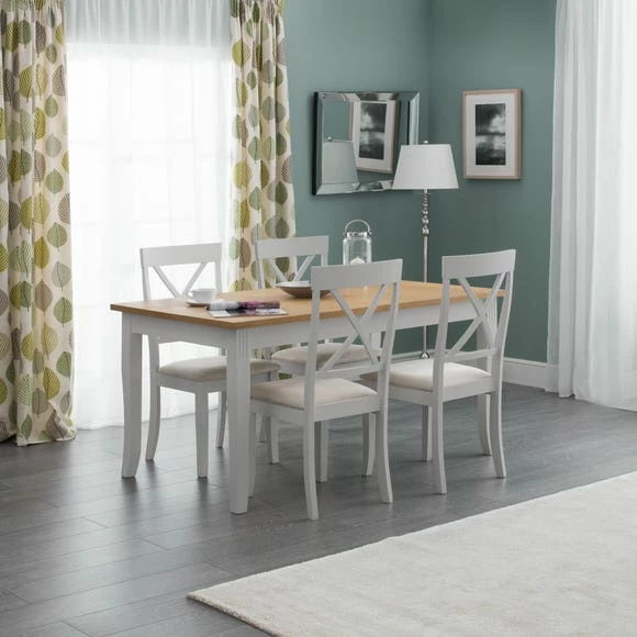 New 🎉 Julian Bowen Davenport Rectangular Grey Dining Table with 4 Chairs 😉 3 New 🎉 Julian Bowen Davenport Rectangular Grey Dining Table with 4 Chairs 😉