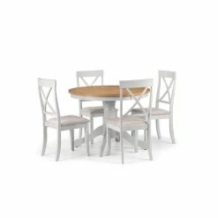 New 😉 Julian Bowen Davenport Round Grey Dining Table With 4 Chairs 👏 -Julian Bowen Sales Store 30794225 alt05