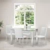 Wholesale ⭐ Julian Bowen Enzo Rectangular Glass Dining Table with 4 Jazz Dining Chairs 🎉 -Julian Bowen Sales Store 30794236