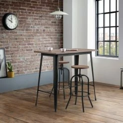 New 😀 Julian Bowen Grafton Bar Table with 2 Spitfire Stools 🥰