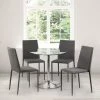 Best Pirce ✔️ Julian Bowen Kudos Round Glass Pedestal Dining Table with 4 Jazz Grey Chairs 🥰 -Julian Bowen Sales Store 30794290
