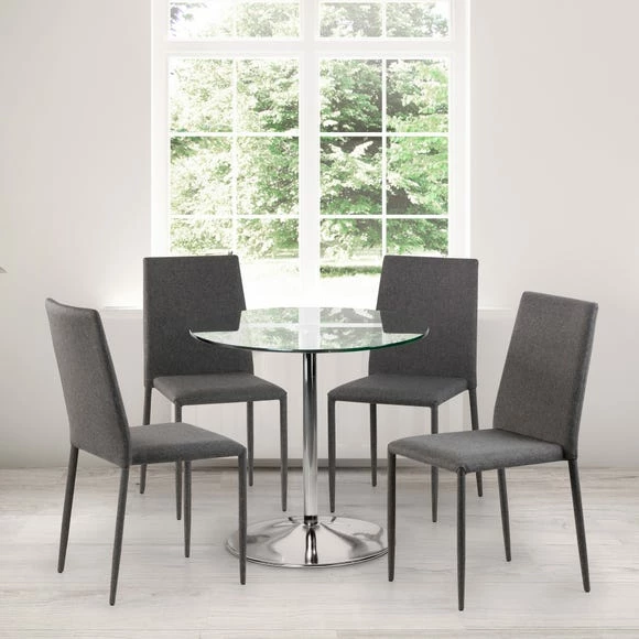 Best Pirce โ๏ธ Julian Bowen Kudos Round Glass Pedestal Dining Table with 4 Jazz Grey Chairs ๐ฅฐ 3 Best Pirce โ๏ธ Julian Bowen Kudos Round Glass Pedestal Dining Table with 4 Jazz Grey Chairs ๐ฅฐ