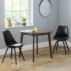 Buy 😉 Julian Bowen Lennox Square Dining Table with 2 Kari Black Chairs ⌛