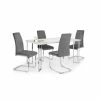 Promo 🤩 Julian Bowen Manhattan Rectangular Dining Set with 4 Calabria Chairs ⌛ -Julian Bowen Sales Store 30794303