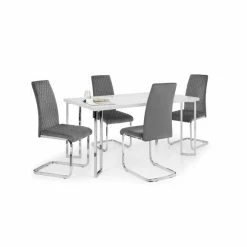 Promo 🤩 Julian Bowen Manhattan Rectangular Dining Set with 4 Calabria Chairs ⌛