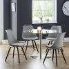 Deals ✔️ Julian Bowen Milan Round Dining Table with 4 Kari Grey Chairs 🎁