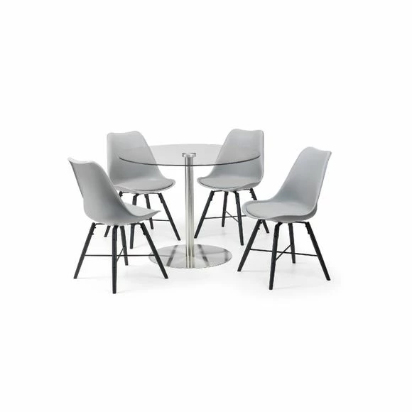 Deals ✔️ Julian Bowen Milan Round Dining Table with 4 Kari Grey Chairs 🎁 4 Deals ✔️ Julian Bowen Milan Round Dining Table with 4 Kari Grey Chairs 🎁 - Image 2
