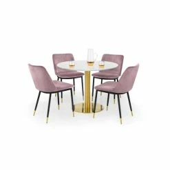 Best deal 🤩 Julian Bowen Palermo Round Dining Set with 4 Delaunay Chairs 👍