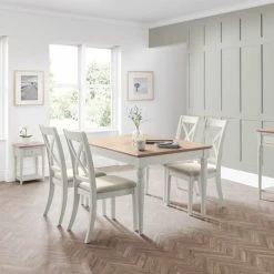 New ⭐ Julian Bowen Provence Extendable Dining Table with 4 Chairs 🌟