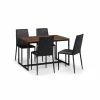 Budget 🌟 Julian Bowen Tribeca Rectangular Walnut Dining Table with 4 Jazz Black Chairs 🧨 -Julian Bowen Sales Store 30794384