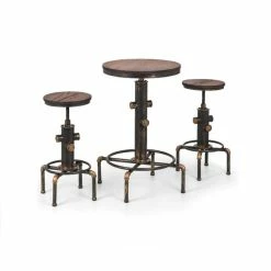Promo 🤩 Julian Bowen Rockport Pipework Bar Table ❤️ -Julian Bowen Sales Store 30794585 alt05