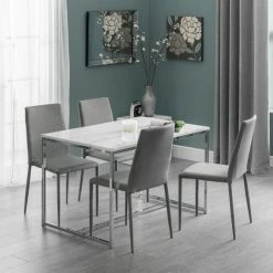Wholesale โ๏ธ Julian Bowen Scala Rectangular Dining Table with 4 Jazz Grey Chairs ๐