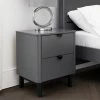 Promo ✔️ Julian Bowen Chloe 2 Drawer Bedside Table, Grey 👍 -Julian Bowen Sales Store 30809993
