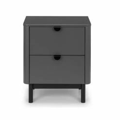 Promo ✔️ Julian Bowen Chloe 2 Drawer Bedside Table, Grey 👍 -Julian Bowen Sales Store 30809993 alt03